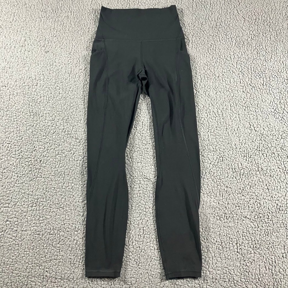Lululemon Align High Rise Leggings With Pockets 25 Black Size 2 Nulu Tight